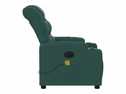 Hot Sillón de relax | Sillón reclinable de masaje eléctrico tela verde oscuro SHL6654 Verde pino