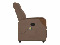 Sillón de relax | Sillón reclinable con masaje de tela marrón SHL6729