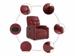 Clearance Sillón de relax | Sillón reclinable de cuero sintético tinto SHL3354 Sillón Relax