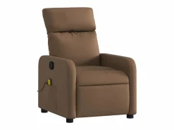 New Sillón de relax | Sillón reclinable con masaje de tela marrón SHL7233 Marru00f3n