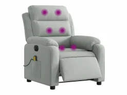 Sillón de relax | Sillón reclinable de masaje eléctrico terciopelo claro SHL5120