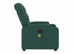 Sillón de relax | Sillón reclinable de masaje eléctrico tela verde oscuro SHL7306