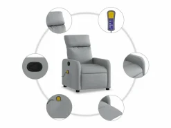 Clearance Sillón de relax | Sillón reclinable de masaje de tela claro SHL5109 Sillón De Masaje