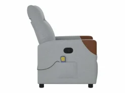 Sale Sillón de relax | Sillón reclinable de masaje de tela claro SHL4744 Gris