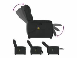 Hot Sillón de relax | Sillón reclinable de masaje de tela SHL8372 Negro