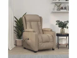 Sillón de relax | Sillón reclinable eléctrico de cuero sintético color capuchino SHL8906 Marru00f3n