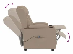 Sillón de relax | Sillón reclinable eléctrico de cuero sintético color capuchino SHL8906 Marru00f3n