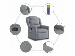 Sale Sillón de relax | Sillón reclinable de masaje de tela claro SHL5692 Sillón De Masaje