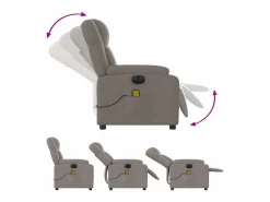 Online Sillón de relax | Sillón reclinable de masaje eléctrico tela gris taupe SHL5001 Sillón De Masaje