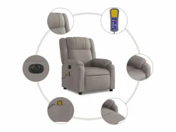 Online Sillón de relax | Sillón reclinable de masaje eléctrico tela gris taupe SHL5001 Sillón De Masaje