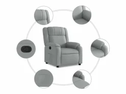 Outlet Sillón de relax | Sillón reclinable de tela claro SHL4498 Sillón Relax