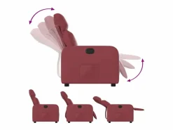 Sillón de relax | Sillón reclinable de cuero sintético tinto SHL6703