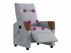 Sillón de relax | Sillón reclinable de masaje eléctrico tela claro SHL8572