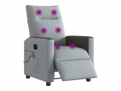 Sillón de relax | Sillón reclinable de masaje eléctrico tela claro SHL3741