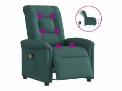 Sillón de relax | Sillón reclinable de masaje eléctrico tela verde oscuro SHL8429