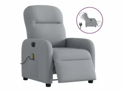 Discount Sillón de relax | Sillón reclinable de masaje eléctrico tela claro SHL3933 Gris