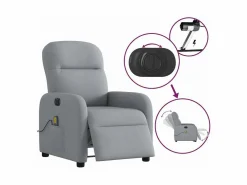 Discount Sillón de relax | Sillón reclinable de masaje eléctrico tela claro SHL3933 Gris