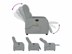 Discount Sillón de relax | Sillón reclinable de masaje eléctrico tela claro SHL3933 Gris