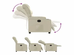 Hot Sillón de relax | Sillón reclinable de cuero sintético SHL8106 Crema