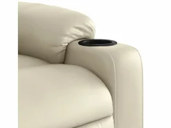 Hot Sillón de relax | Sillón reclinable de cuero sintético SHL8106 Crema