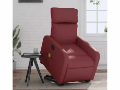 New Sillón de relax | Sillón reclinable de masaje de pie cuero artificial tinto SHL8169 Sillón De Masaje