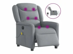 Outlet Sillón de relax | Sillón reclinable de masaje eléctrico tela claro SHL8638 Sillón De Masaje
