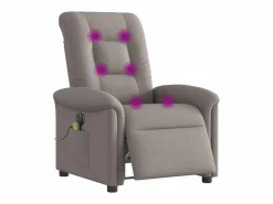 Online Sillón de relax | Sillón reclinable de masaje eléctrico tela gris taupe SHL5811 Topo