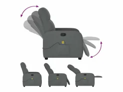 Clearance Sillón de relax | Sillón reclinable de masaje de tela gris oscuro SHL7864 Sillón De Masaje