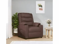 Sillón de relax | Sillón reclinable de cuero sintético marrón SHL6458