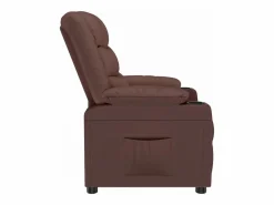 Sillón de relax | Sillón reclinable de cuero sintético marrón SHL6458