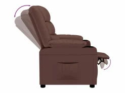 Sillón de relax | Sillón reclinable de cuero sintético marrón SHL6458