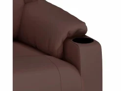Sillón de relax | Sillón reclinable de cuero sintético marrón SHL6458