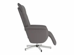 Hot Sillón de relax | Sillón reclinable con reposapiés cuero sintético SHL5321 Gris