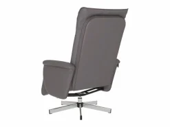 Hot Sillón de relax | Sillón reclinable con reposapiés cuero sintético SHL5321 Gris
