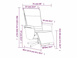 Hot Sillón de relax | Sillón reclinable con reposapiés cuero sintético SHL5321 Gris