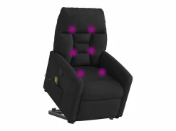 Discount Sillón de relax | Sillón reclinable de masaje elevable tela SHL3021 Negro