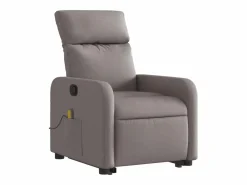 New Sillón de relax | Sillón reclinable de masaje elevable tela gris taupé SHL4808 Topo