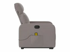 New Sillón de relax | Sillón reclinable de masaje elevable tela gris taupé SHL4808 Topo
