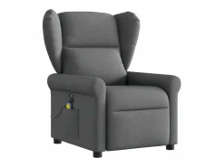 New Sillón de relax | Sillón reclinable de masaje eléctrico tela gris oscuro SHL3450 Gris antracita