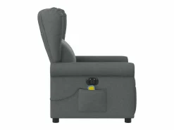 New Sillón de relax | Sillón reclinable de masaje eléctrico tela gris oscuro SHL3450 Gris antracita