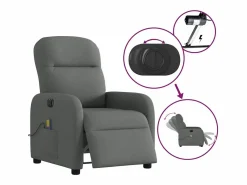 Sillón de relax | Sillón reclinable de masaje eléctrico tela gris oscuro SHL2308