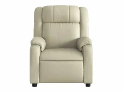 Discount Sillón de relax | Sillón reclinable de masaje cuero sintético SHL3380 Crema