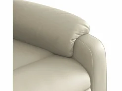 Discount Sillón de relax | Sillón reclinable de masaje cuero sintético SHL3380 Crema