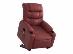 Clearance Sillón de relax | Sillón reclinable de masaje de pie cuero artificial tinto SHL4155 Rojo