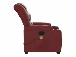 Clearance Sillón de relax | Sillón reclinable de masaje de pie cuero artificial tinto SHL4155 Rojo