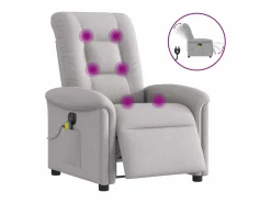 Best Sillón de relax | Sillón reclinable de masaje eléctrico tela nube SHL5607 Gris