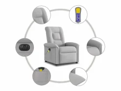 Best Sillón de relax | Sillón reclinable de masaje eléctrico tela nube SHL5607 Gris