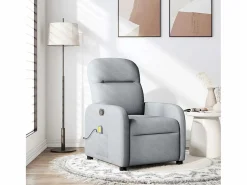 New Sillón de relax | Sillón reclinable de masaje de tela claro SHL2629 Gris