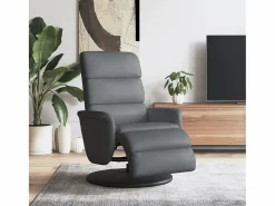 New Sillón de relax | Sillón reclinable con reposapiés cuero sintético SHL2573 Gris