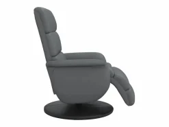 New Sillón de relax | Sillón reclinable con reposapiés cuero sintético SHL2573 Gris